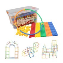 빨대블럭 매직스트로우 아기 유아 놀이 소프트 장난감 500 300 200 100피스, 100피스(빨대블럭50개+연결블럭50개)