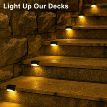 Outdoor Solar Powered LED Deck Lights Path Garden Pathway Stairs Step Fence Lamp IP66 Waterproof Dec, 01 warmwhite_07 18pcs