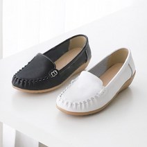 [트리샤]소가죽 웨지굽 스티치 컴포트 로퍼 슬립온 스니커즈 TMA1001-1