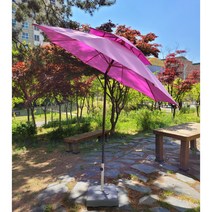 율율파라솔 이단대형 국산 꺾임파라솔 핑크 대형 우드, 녹색