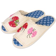 나비 블루 레이스 면실내화 더블패드 이중쿠션 거실화 슬리퍼 실내화 덧신 퀼트 패브릭 거실슬리퍼 층간소음, MF503나비블루