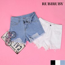 [루비루비] 데미지 3부 데님 반바지(R22PT012)