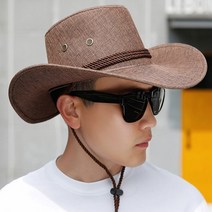 고급 수입 새 액세서리 모지 부 솔리드 태양 서 쿨 승마 보호카우보이 여름 카우보이 야외 모자 와이드 남성 리넨 남자