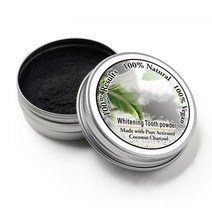 20g Coconut Charcoal Whitening Tooth Powder Teeth Natural Fluoride Free Fresh Breath Yellow Sta Plaq, [01] Black, 한개옵션1