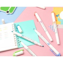 제브라 마일드라이너 마카 2p + 사라사 클립 볼펜 0.4mm 2p 세트, 코랄핑크(마일드라이너), 검정(볼펜), 1세트