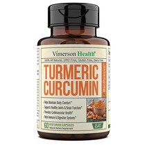 해외 Vimerson Health 강황 생강 후추 커큐민 60캡슐, 3개