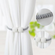 진주 커튼 고정 자석 타이 홀더 마그네틱 커튼끈 묶기, 실버CM003863