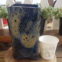 대형 수제 긴사각 다육화분 (높이 18.5cm 입구 9cm)