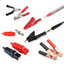 - 악어클립 악어집게 전기집게 절연부트 테스트기 리드선 케이블 연결, MK0015, 1조