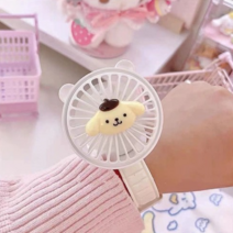 마이멜로디 쿠로미 시나모롤 폼폼푸린 캐릭터 시계형 미니선풍기 커플 여름 핫 러블리 USB 충전식 저소음 핸디선풍기