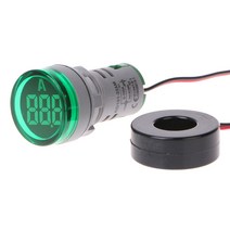 현재 디스플레이 표시기 전류계 0-100A 디지털 LED 암페어 테스터 미터 라운드, 04 Green