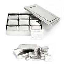 국산 스텐 사각 유치원 보존식용기 9P 급식관리 HACCP