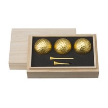 홀인원 기념 선물 황금 골프 공 나무 상자 디스플레이, 더블 볼 세트