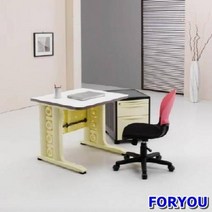 Foryou2801 일자형책상 컴퓨터책상 조립식책상 철제책상 책상 책장 책꽂이, 화이트 블랙