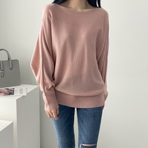 제니트 여성용 루즈핏 보트넥 긴팔 뜨랑가오리 니트 n1729