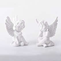 미니 석고상 아기천사 2P 장식 장식소품 인테리어소품 데코소품, 골드