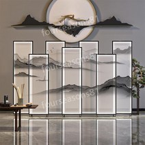 이동식조명파티션 금속 스크린 파티션 공간분리 거실 입구 사무실 조명 장식 호텔 클럽 하우스, 램프제외3.6x2m고도(팬7개세트)