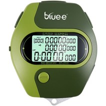 녹색 마이크로미터 스톱워치 타이머 심판 스포츠 무브먼트 사이클-173033, 육군 녹색 다이얼 표시기 + 선물 상자 + 액세서리