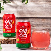 SFC바이오 수박소다업 350ml 24 캔 탄산음료 과일에이드