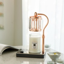 캔들백화점 크리스탈 엘사 캔들워머 + 소이 캔들 세트 화이트머스크 370g, 실버(화이트)