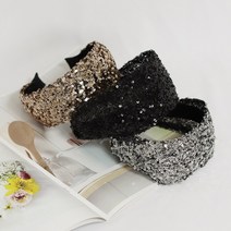 [끈나라] 은은 와이드 스팽글 머리띠