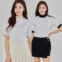 제이투제이 여성골프웨어 배색반목 반팔 이너티셔츠