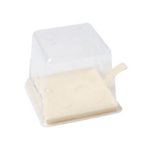 이홈베이킹 사출 조각케익 받침 사각 + 덮개, 크림, 100세트