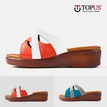 TOPUS 스타일에스 여성용 크로스 통굽 슬리퍼 4cm