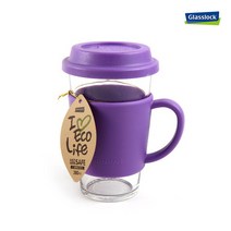 브랜드없음 글라스락 에코 유리 텀블러 퍼플 380ml (GL1030), 단품없음, 선택완료