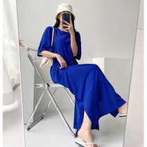 메르시 롱 트임 원피스 3color / 시원한 여름 원피스 / 빅사이즈 롱 만능 박시 루즈핏 등원룩 홈웨어 [국내생산/당일출고]