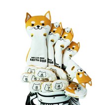 가엔가 아키토 강아지 골프채커버 드라이버 우드 유틸리티 아이언 퍼터 커버 골프커버