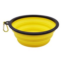 곡물 이송기 휴대용 접이식 실리콘 애완 동물 그릇 350ML/1000ML 강아지 음식 용기 야외 캠핑 개 액세서, 02 Yellow_02 650ml