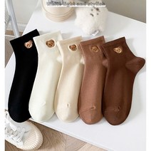 티엔느 곰돌이 여성 펌프스 학생 중목양말 5종
