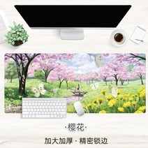 일본 에니메이션 만화 마우스 장 패드 키보드 대형 매트, 4mm, 벚꽃, 900x400mm
