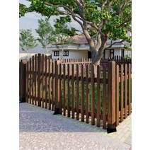 목재휀스 낮은 건물 상가 업소용 인테리어 카페 나무, 플랫헤드펜스길이150X높이100탄화