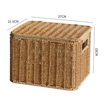라탄서랍장 라탄 빈티지 안방 다용도실 와이드 작은 모조 등나무 보관 상자 수납함 서랍장, 라이트 커피 칼라 27×21.5×18 cm, 조가비 상자
