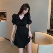 미니 리본원피스 슬림핏 v넥 핑크원피스 발랄한 공주드레스