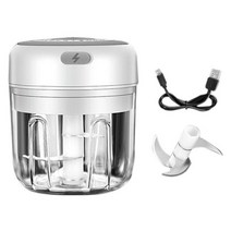 믹싱기 100/250ml 전기 마늘 Masher 미니 헬기 야채 칠리 고기 생강 기계 USB 충전 블렌더 주방 가제트, 06 White 250ML