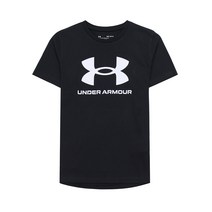 언더아머 UA 스포츠스타일 로고 반팔티 블랙 여자 스포츠 트레이닝 상의 티셔츠 1363282-001