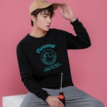 긴팔맨투맨 PANCOAT 오리 이니셜 자수 풀오버 후드 상의 가을 디자인감각 커플 2759309129