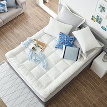 에어룸 뱀부인견 사각퀼팅 냉감 여름토퍼 Q (3colors), 화이트