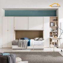 [까사리움 캐빈베드] 하단수납형 벙커침대 - 화이트, 선택1 미구매