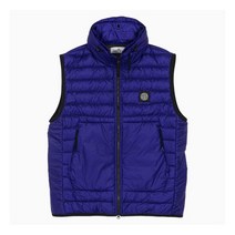 [스톤아일랜드] (당일) 22FW 로고 패치 립스탑 블루 패딩 조끼 7615G0224 V
