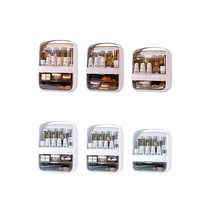 골라봐shop 뚜껑있는 먼지차단 아크릴 화장품정리함 정리대, 핑크, 특대형