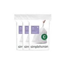 심플휴먼 휴지통 코드 C 디스펜서 쓰레기 봉투 60개 10~12리터, 60 Count (Pack of 1)_Trash Bag