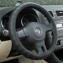 원형핸들 라보 봉고2 다마스 타공TWO 핸들커버스티어링휠덮개 가죽가성비, 블랙