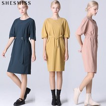 쉬즈미스 품격있는 벨티드 스트레치 원피스