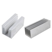 2PCS 알루미늄 라디에이터 방열판 전력 증폭기 히터 - U 형 80 x 40 x 40mm & 50x50x150mm 짙은 14 치아, 은, 하나