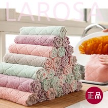 라로사 10장 대형 벨벳요술행주 30cmx30cm 완전두툼 주방 극세사 물먹는 요술행주 잘 닦이는 행주 주방행주1위 식당 업소용 급식실 유치원 어린이집 모임단체선물, 1개