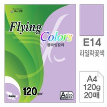 5개묶음 칼라복사용지 A4 라일락꽃색 120g 권당 20매 플라잉 YH239, 본상품선택